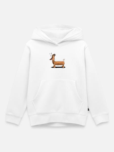 Jaulender Dackel - Dachshund - Comic - Kinder Premium Organic Hoodie - Weiß