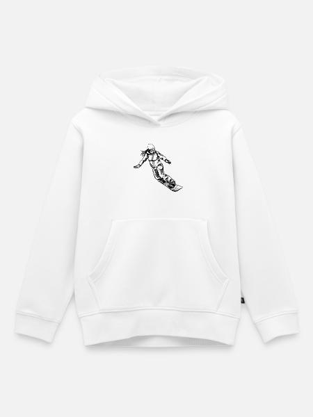Snowboarderin I - Kinder Premium Organic Hoodie - Weiß