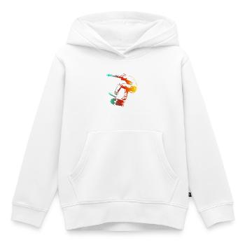 Astuces de patinage - Sweat Premium à capuche enfant bio - blanc - Devant - AI Model Kid Female (0cm)