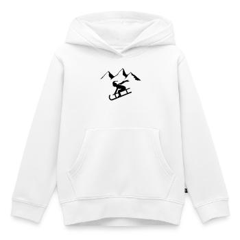 traîneau - Sweat Premium à capuche enfant bio - blanc - Devant - AI Model Kid Female (0cm)