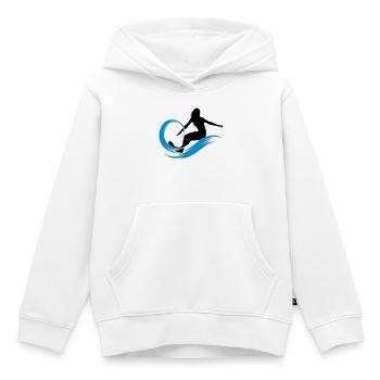 surfeuse - Sweat Premium à capuche enfant bio - blanc - Devant - AI Model Kid Female (0cm)