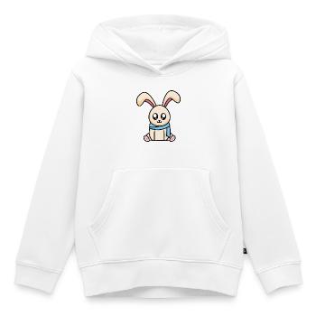 Hase mit Schal - Kinder Premium Organic Hoodie - Weiß - Vorne - AI Model Kid Female (0cm)