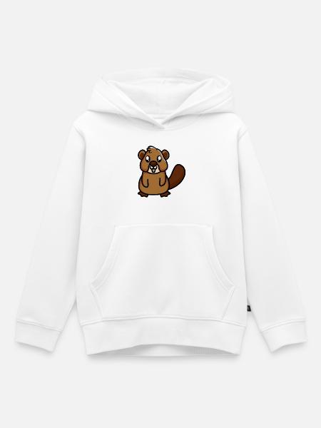 Biber - Kinder Premium Organic Hoodie - Weiß