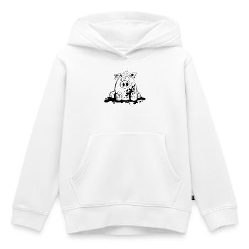 Ferkelchen - Wutz - Schwein - Sau - Fun - Kinder Premium Organic Hoodie - Weiß - Vorne - AI Model Kid Female (0cm)