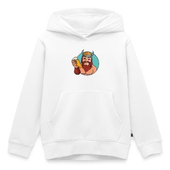 Vikings avec verre à bière - Sweat Premium à capuche enfant bio - blanc - Devant - AI Model Kid Female (0cm)