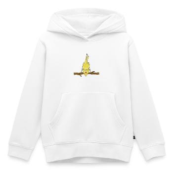 Cute Bird on Branch Illustration - Kids Premium Organic Hoodie - white - Front - AI Model Kid Female (0cm)