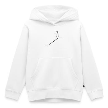 Skateboard Kickflip Jeunes Cap Cool - Sweat Premium à capuche enfant bio - blanc - Devant - AI Model Kid Female (0cm)
