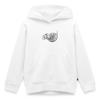horn - Kids Premium Organic Hoodie - white - Front - AI Model Kid Female (0cm)