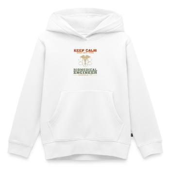 Best-seller Ingénieur biomédical Tshirt, Keep Calm - Sweat Premium à capuche enfant bio - blanc - Devant - AI Model Kid Female (0cm)