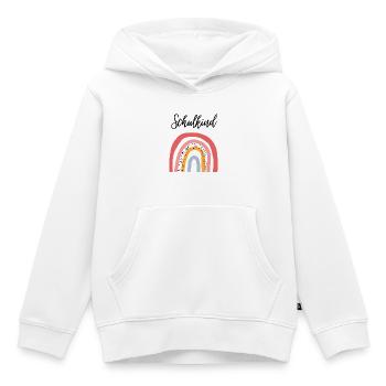 Schulkind Regenbogen Geschenkidee zur Einschulung - Kinder Premium Organic Hoodie - Weiß - Vorne - AI Model Kid Female (0cm)