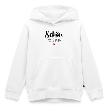 Schön dass du da bist Herz - Kinder Premium Organic Hoodie - Weiß - Vorne - AI Model Kid Female (0cm)