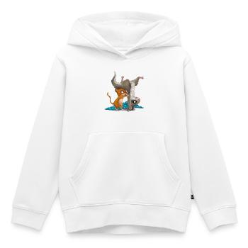 The Little Dormouse and His Sniffing Blanket - Kids Premium Organic Hoodie - white - Front - AI Model Kid Female (0cm)