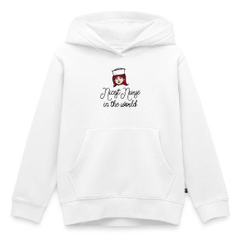 Infirmière infirmière Infirmière ambulancier - Sweat Premium à capuche enfant bio - blanc - Devant - AI Model Kid Female (0cm)