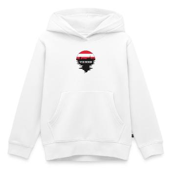 Vienne Autriche Skyline Silhouette Drapeau Autrichien Tr - Sweat Premium à capuche enfant bio - blanc - Devant - AI Model Kid Female (0cm)