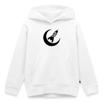 Fusée noire et demi-lune - Sweat Premium à capuche enfant bio - blanc - Devant - AI Model Kid Female (0cm)