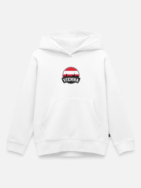 Vienna City Skyline Austria Flag Souvenir - Kids Premium Organic Hoodie - white