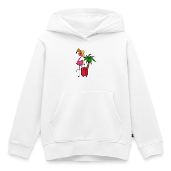 Travel vacation vacation flamingo palm trees Caribbean - Kids Premium Organic Hoodie - white - Front - AI Model Kid Female (0cm)