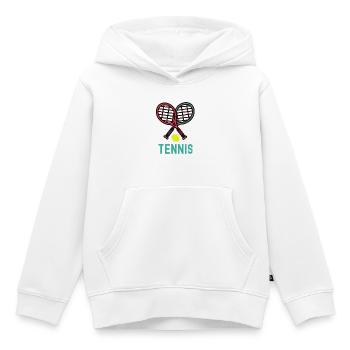 Tennis - Kids Premium Organic Hoodie - white - Front - AI Model Kid Female (0cm)