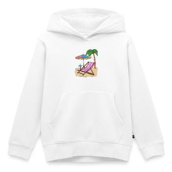 Vacances Palmen plage île Loisirs Mer - Sweat Premium à capuche enfant bio - blanc - Devant - AI Model Kid Female (0cm)
