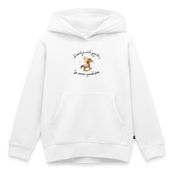 Quand je serai grande Je serai cavalière - Sweat Premium à capuche enfant bio - blanc - Devant - AI Model Kid Female (0cm)
