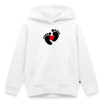 Heart Pregnant Baby Feet - Kids Premium Organic Hoodie - white - Front - AI Model Kid Female (0cm)
