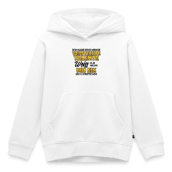 Lustig Witz Cool Statement - Kinder Premium Organic Hoodie - Weiß - Vorne - AI Model Kid Female (0cm)