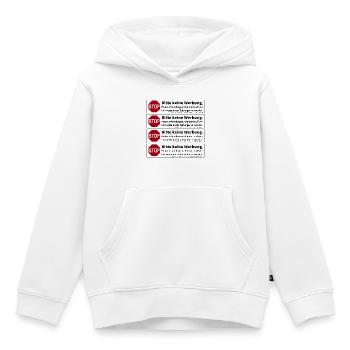 4 x Stop Bitte keine Werbung Sticker - Kinder Premium Organic Hoodie - Weiß - Vorne - AI Model Kid Female (0cm)