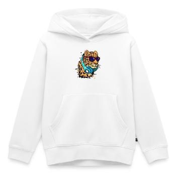 Cool Tier Headset - Kinder Premium Organic Hoodie - Weiß - Vorne - AI Model Kid Female (0cm)