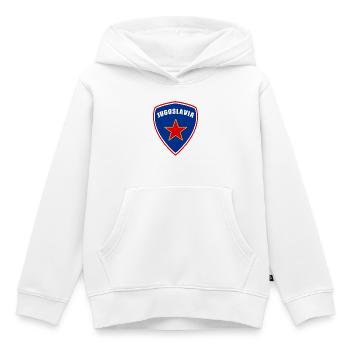 Drapeaux des armoiries de la Yougoslavie - Sweat Premium à capuche enfant bio - blanc - Devant - AI Model Kid Female (0cm)