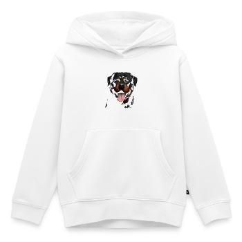 Rottweiler - Sweat Premium à capuche enfant bio - blanc - Devant - AI Model Kid Female (0cm)