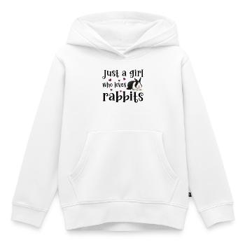 Rabbit Rabbit - Kids Premium Organic Hoodie - white - Front - AI Model Kid Female (0cm)