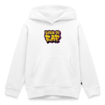 Né pour rapper - Sweat Premium à capuche enfant bio - blanc - Devant - AI Model Kid Female (0cm)