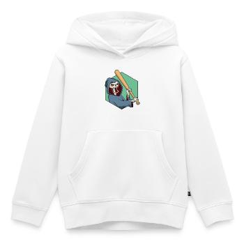 Sensenmann mit Baseballschläger - Kinder Premium Organic Hoodie - Weiß - Vorne - AI Model Kid Female (0cm)