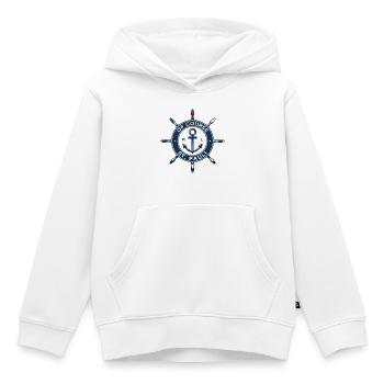 of course St. Pauli - Kids Premium Organic Hoodie - white - Front - AI Model Kid Female (0cm)