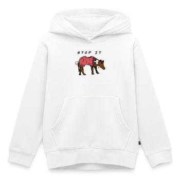 Stop IT COW - Kids Premium Organic Hoodie - white - Front - AI Model Kid Female (0cm)