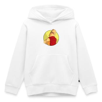 Croisé têtu - Sweat Premium à capuche enfant bio - blanc - Devant - AI Model Kid Female (0cm)