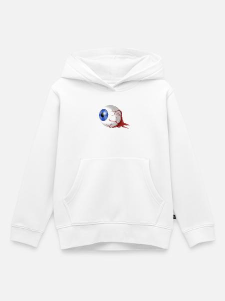 Blutiges Augenbild mit Blutadern - Kinder Premium Organic Hoodie - Weiß