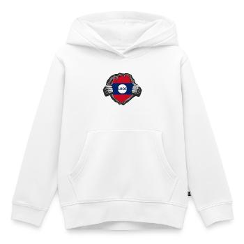 Laos Flaggen Design - Kinder Premium Organic Hoodie - Weiß - Vorne - AI Model Kid Female (0cm)