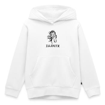 Chevaux islandais Chevaux Chevaux islandais Amour Dire - Sweat Premium à capuche enfant bio - blanc - Devant - AI Model Kid Female (0cm)