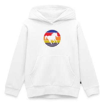 Islandpferde Pferdeliebe Galopp Pferde Reiten - Kinder Premium Organic Hoodie - Weiß - Vorne - AI Model Kid Female (0cm)