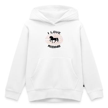 Pferdeliebe Pferde Statement Galopp Islandpferde - Kinder Premium Organic Hoodie - Weiß - Vorne - AI Model Kid Female (0cm)