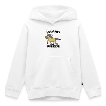 Chevaux islandais Cheval Aime dire Chevaux islandais - Sweat Premium à capuche enfant bio - blanc - Devant - AI Model Kid Female (0cm)