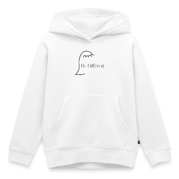 Be different from others - Kids Premium Organic Hoodie - white - Front - AI Model Kid Female (0cm)