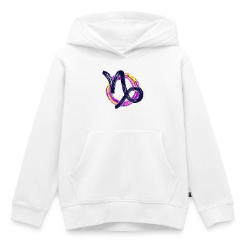Astronomie Horoscope ésotérique du Capricorne Zodiac - Sweat Premium à capuche enfant bio - blanc - Devant - AI Model Kid Female (0cm)