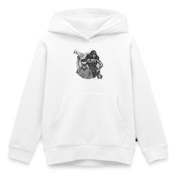 Coiffeur, Coiffeur, Coiffeur, Coiffeur, Crâne - Sweat Premium à capuche enfant bio - blanc - Devant - AI Model Kid Female (0cm)