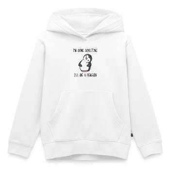 Mignon pingouin Animal Drôle Déclaration Oiseau du pôle Sud - Sweat Premium à capuche enfant bio - blanc - Devant - AI Model Kid Female (0cm)