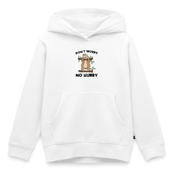 Animal Jungle Déclaration Paresseux Relax Jungle - Sweat Premium à capuche enfant bio - blanc - Devant - AI Model Kid Female (0cm)