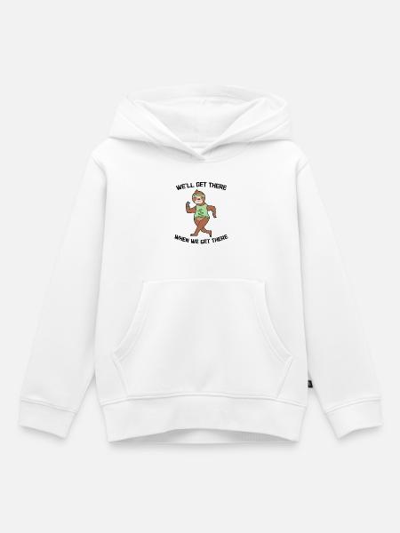 Cool Statement Faultier Langsam Dschungel Tier - Kinder Premium Organic Hoodie - Weiß