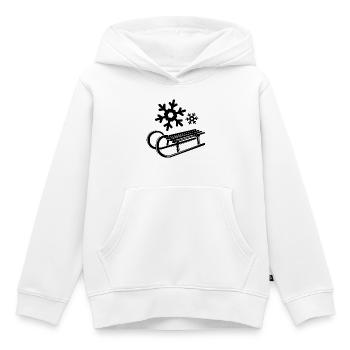 Snow Sleds Ice Crystals Snowflakes Winter - Kids Premium Organic Hoodie - white - Front - AI Model Kid Female (0cm)
