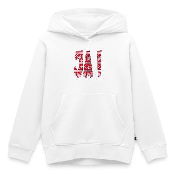 JA - Kinder Premium Organic Hoodie - Weiß - Vorne - AI Model Kid Female (0cm)
